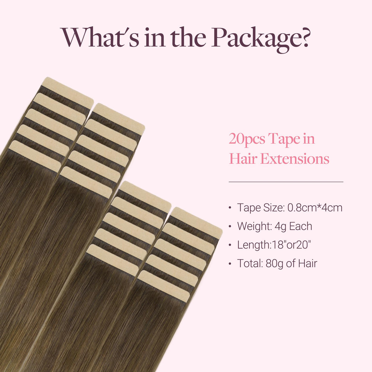 GOO GOO Tape in Hair Extensions close-up of weft