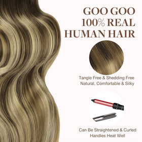GOO GOO Tape in Hair Extensions close-up showing texture