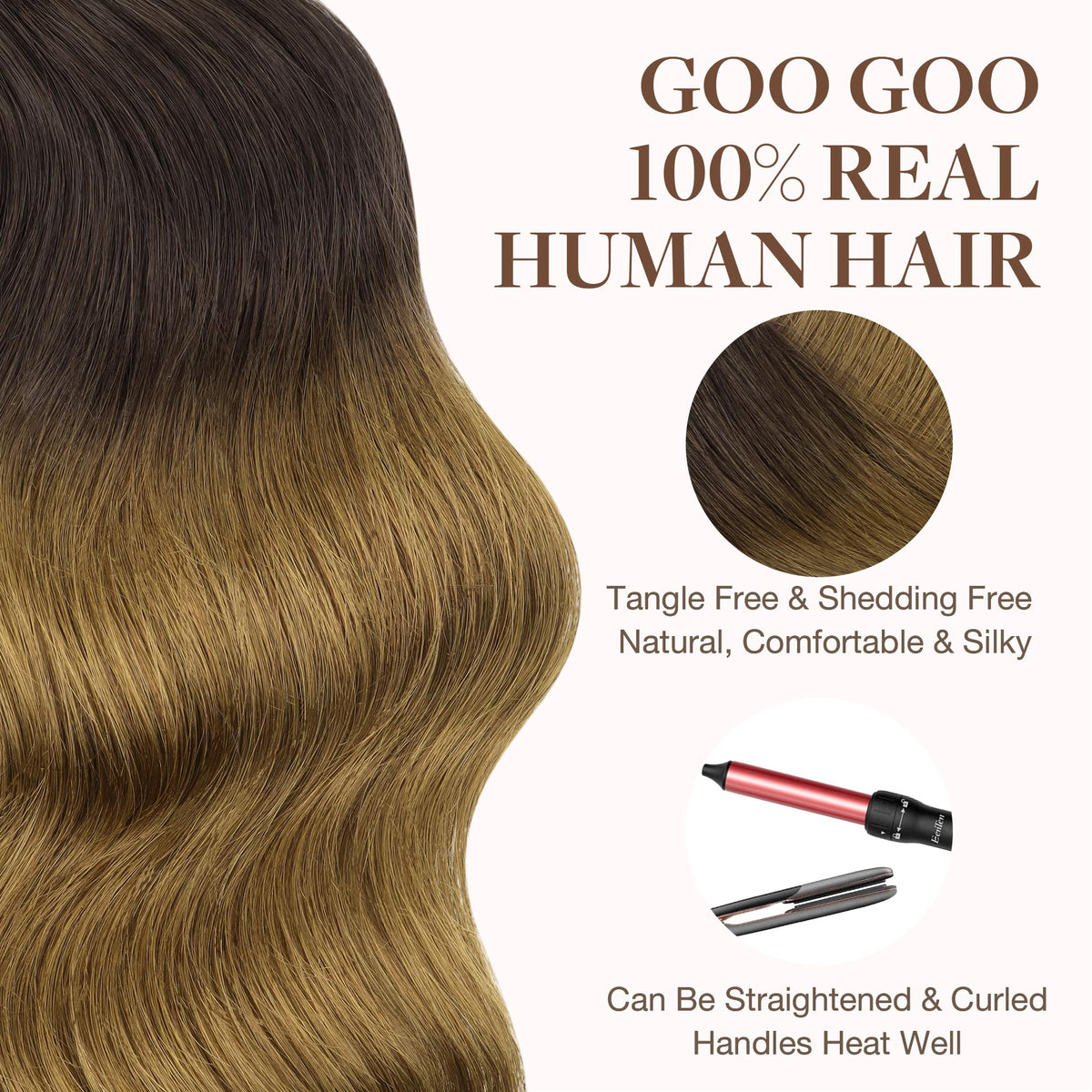 GOO GOO Tape in Hair Extensions colour match service example
