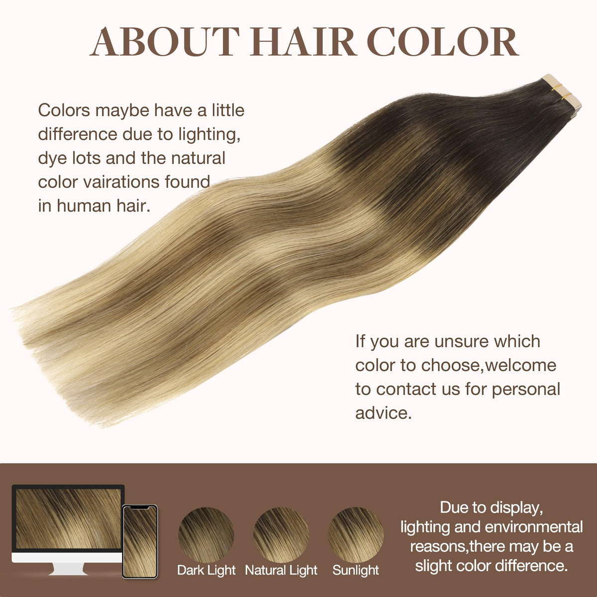 GOO GOO Tape in Hair Extensions colour range including balayage
