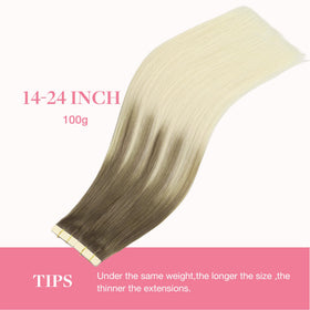 GOO GOO Tape in Hair Extensions comparison of lengths