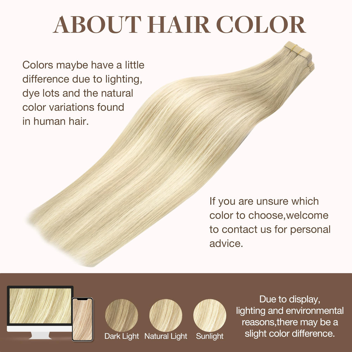 GOO GOO Tape in Hair Extensions displayed in natural light