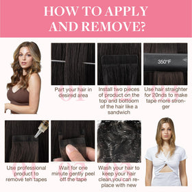 GOO GOO Tape in Hair Extensions displayed in various lengths