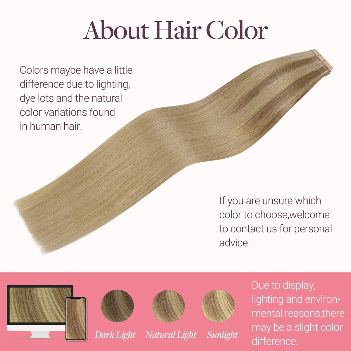 GOO GOO Tape in Hair Extensions displayed on a model