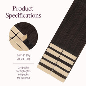 GOO GOO Tape in Hair Extensions displayed on a model