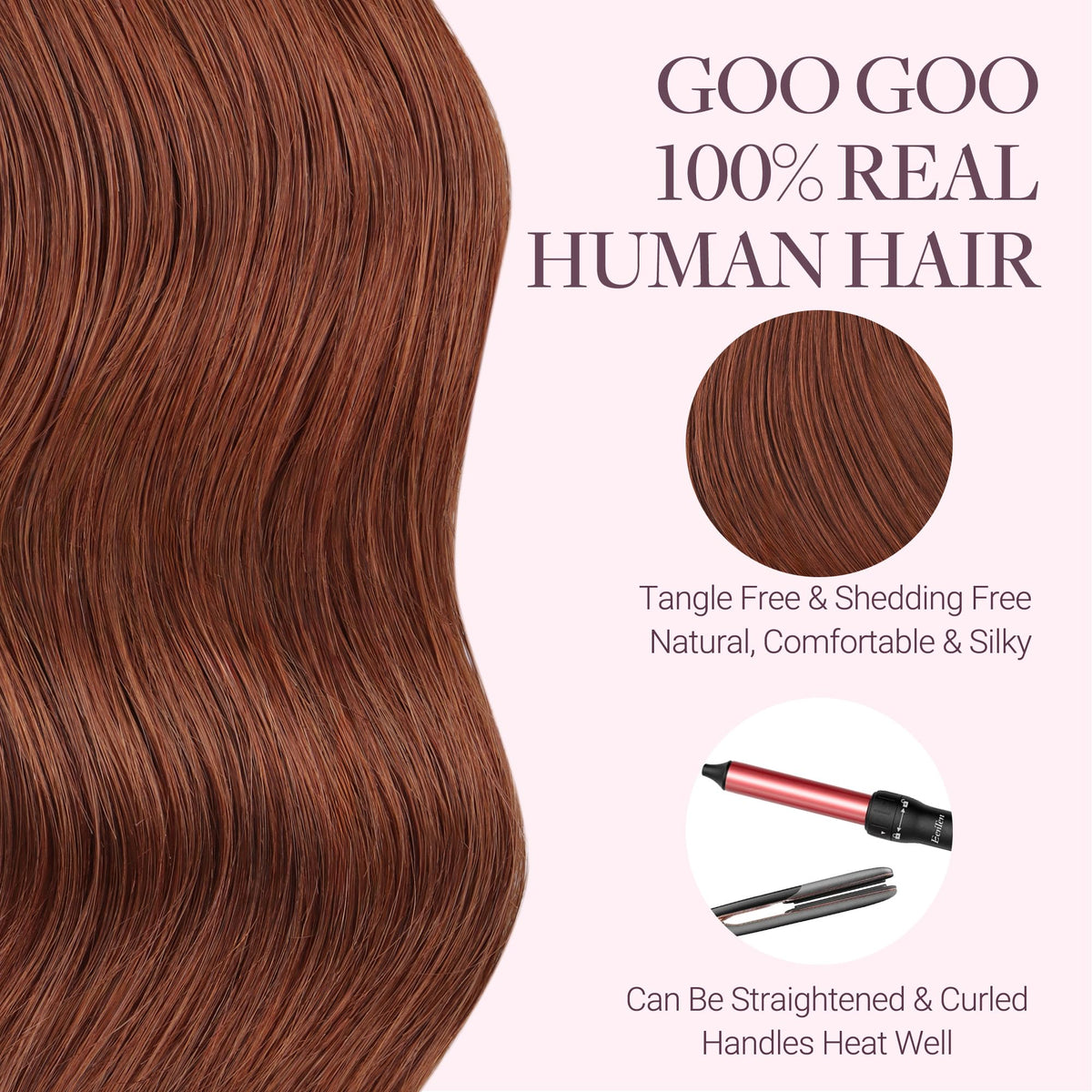 GOO GOO Tape in Hair Extensions displayed on a model