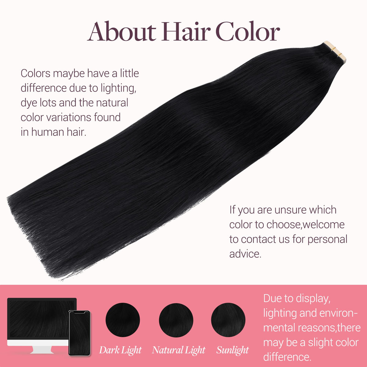 GOO GOO Tape in Hair Extensions displayed on a model