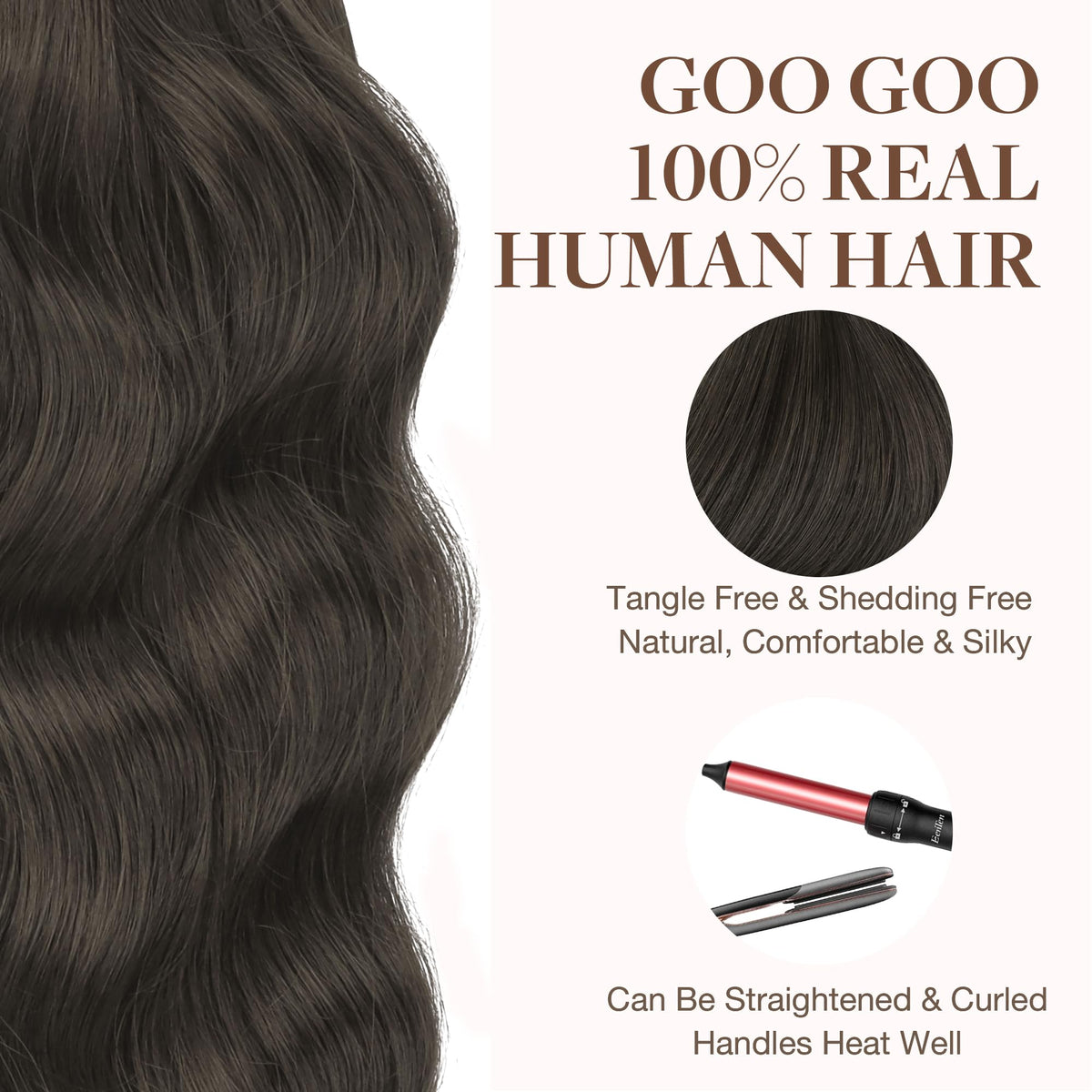 GOO GOO Tape in Hair Extensions displayed on a table