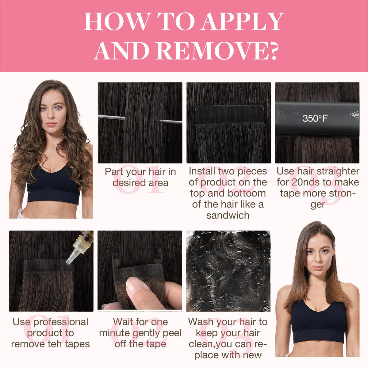 GOO GOO Tape in Hair Extensions in a natural light setting