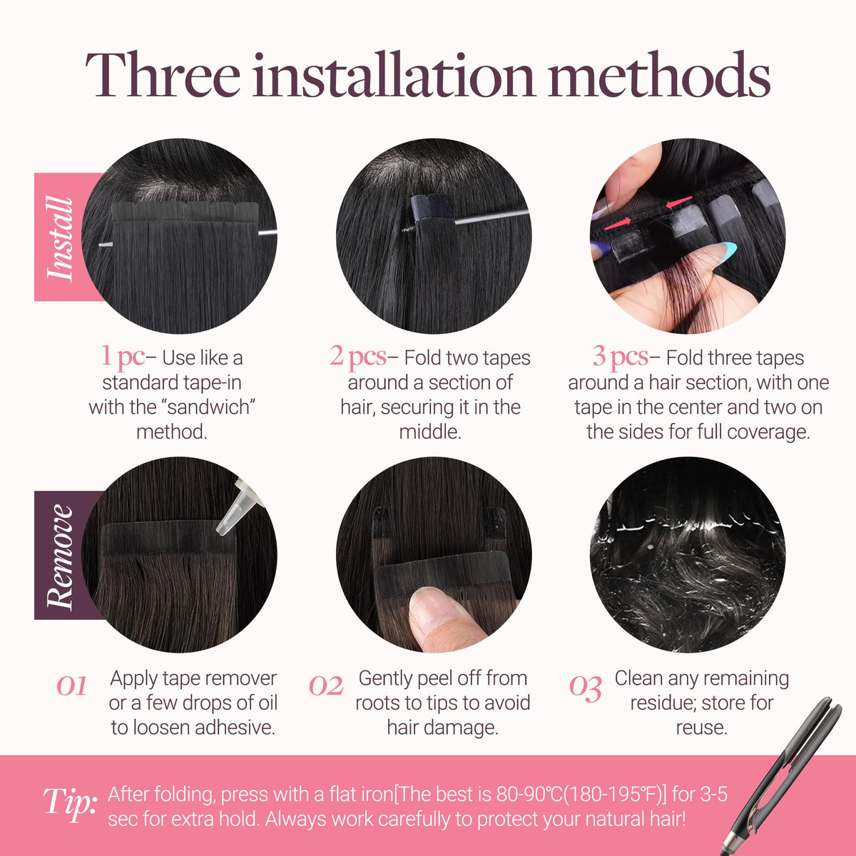 GOO GOO Tape in Hair Extensions in different shades