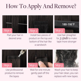 GOO GOO Tape in Hair Extensions in use on model