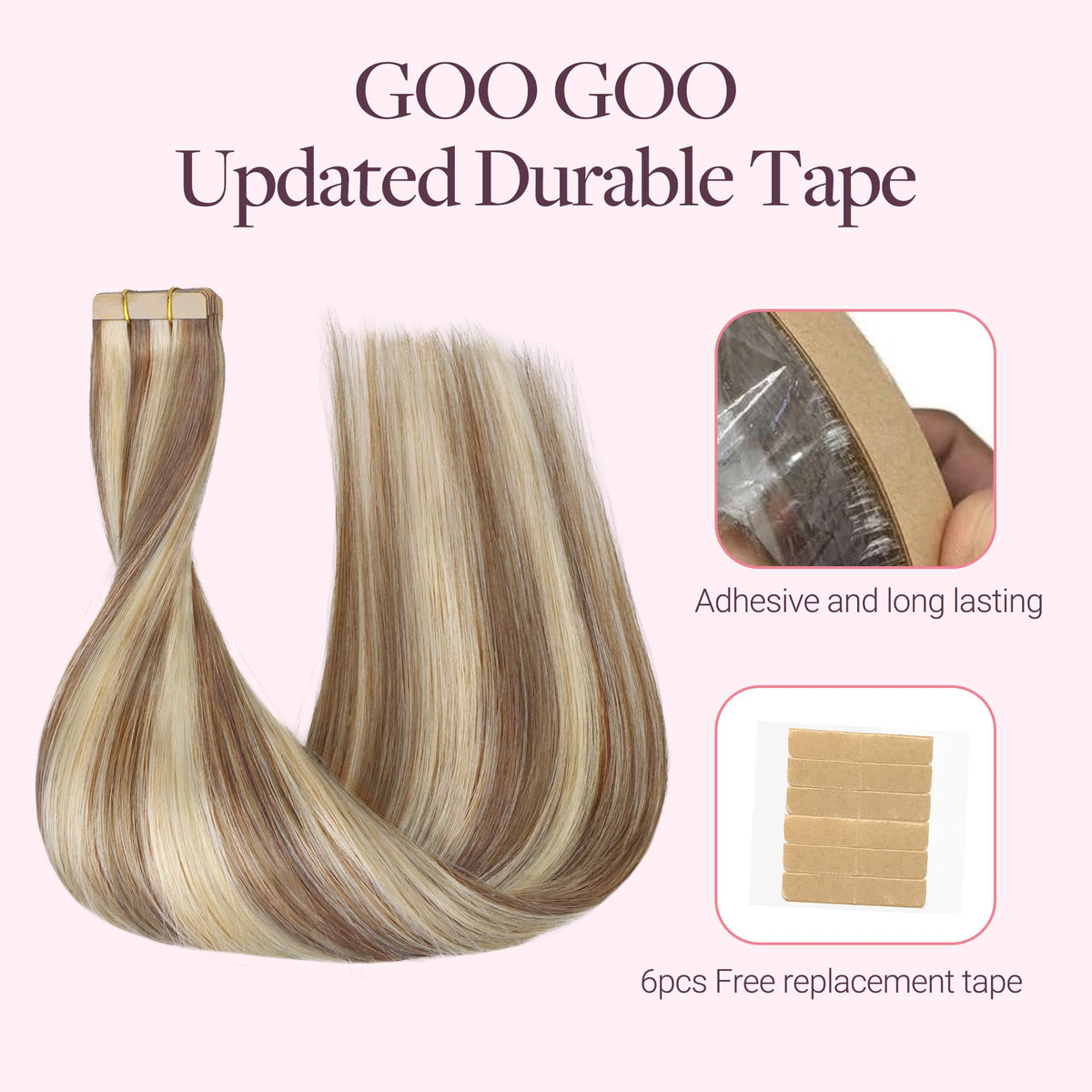 GOO GOO Tape in Hair Extensions installation process demonstration
