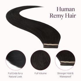 GOO GOO Tape in Hair Extensions laid flat on a surface