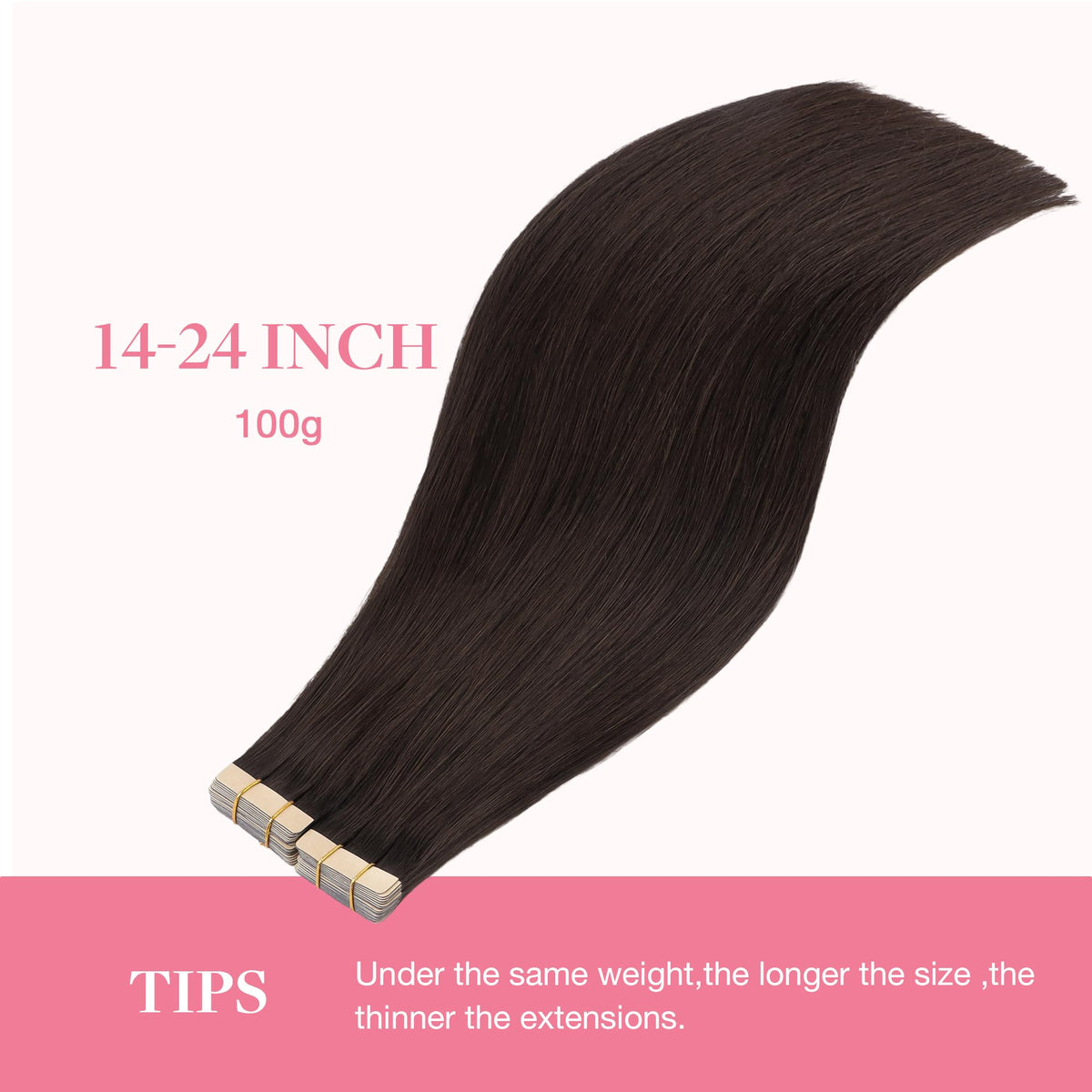 GOO GOO Tape in Hair Extensions length comparison
