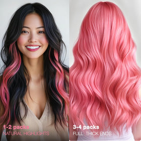 GOO GOO Tape in Hair Extensions Light Pink back view