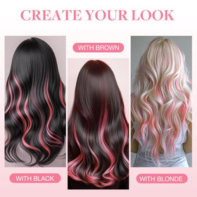 GOO GOO Tape in Hair Extensions Light Pink with styling tools