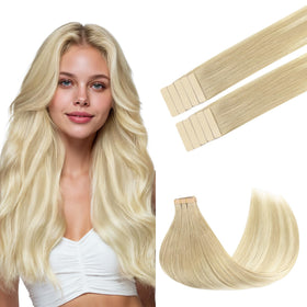 GOO GOO Tape in Hair Extensions Natural Blonde Balayage front view