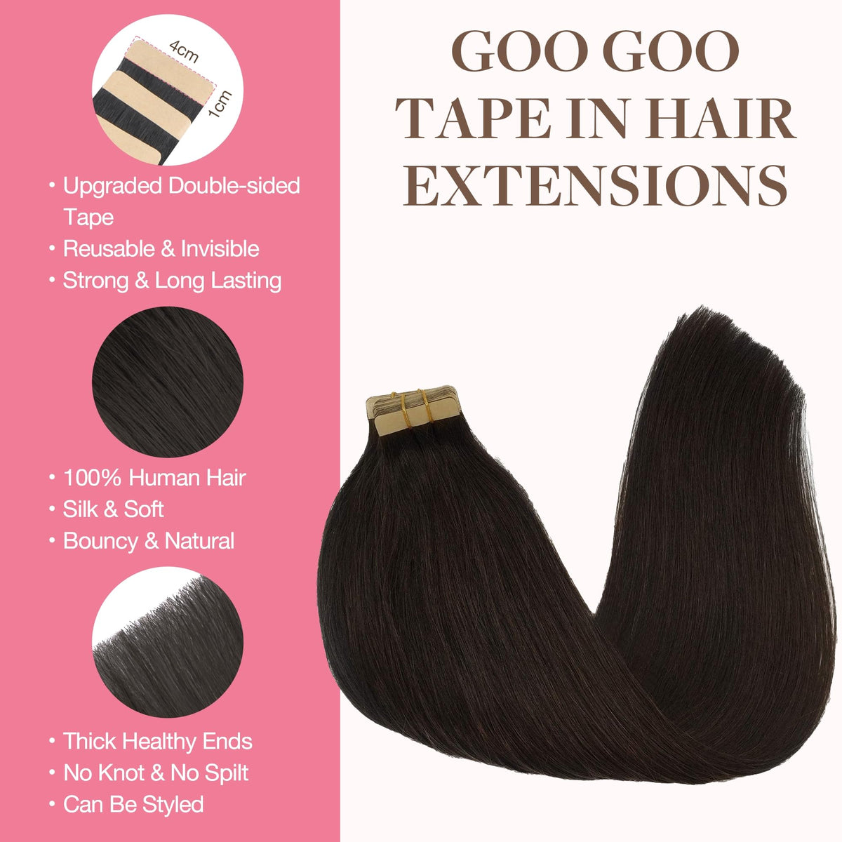 GOO GOO Tape in Hair Extensions packaging