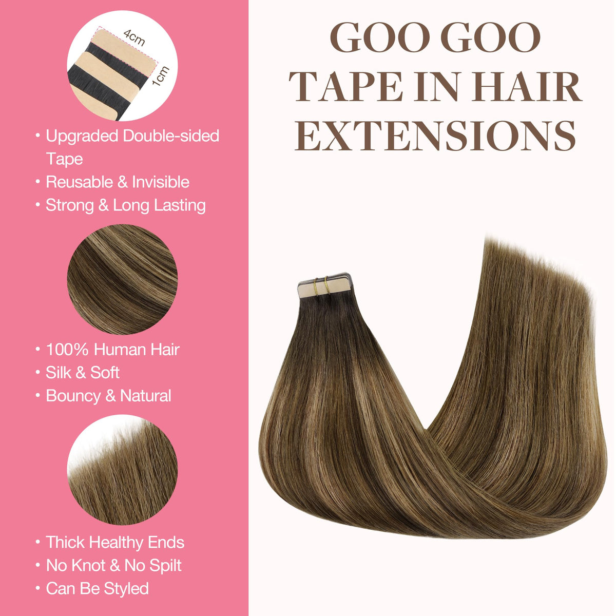 GOO GOO Tape in Hair Extensions packaging