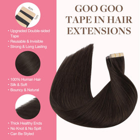 GOO GOO Tape in Hair Extensions packaging side view
