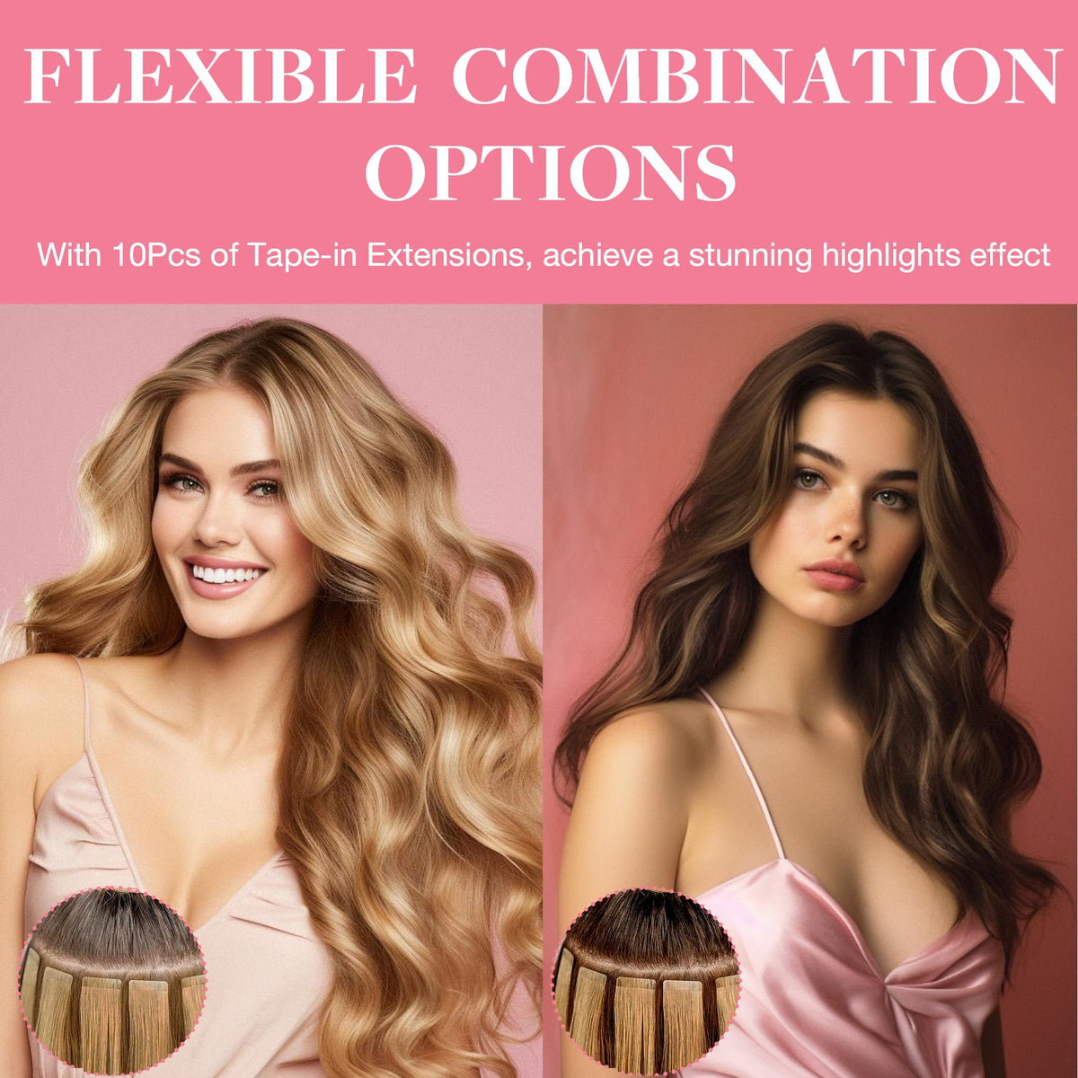 GOO GOO Tape in Hair Extensions packaging with 10pcs