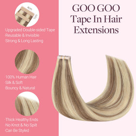 GOO GOO Tape in Hair Extensions packaging with 20 pieces