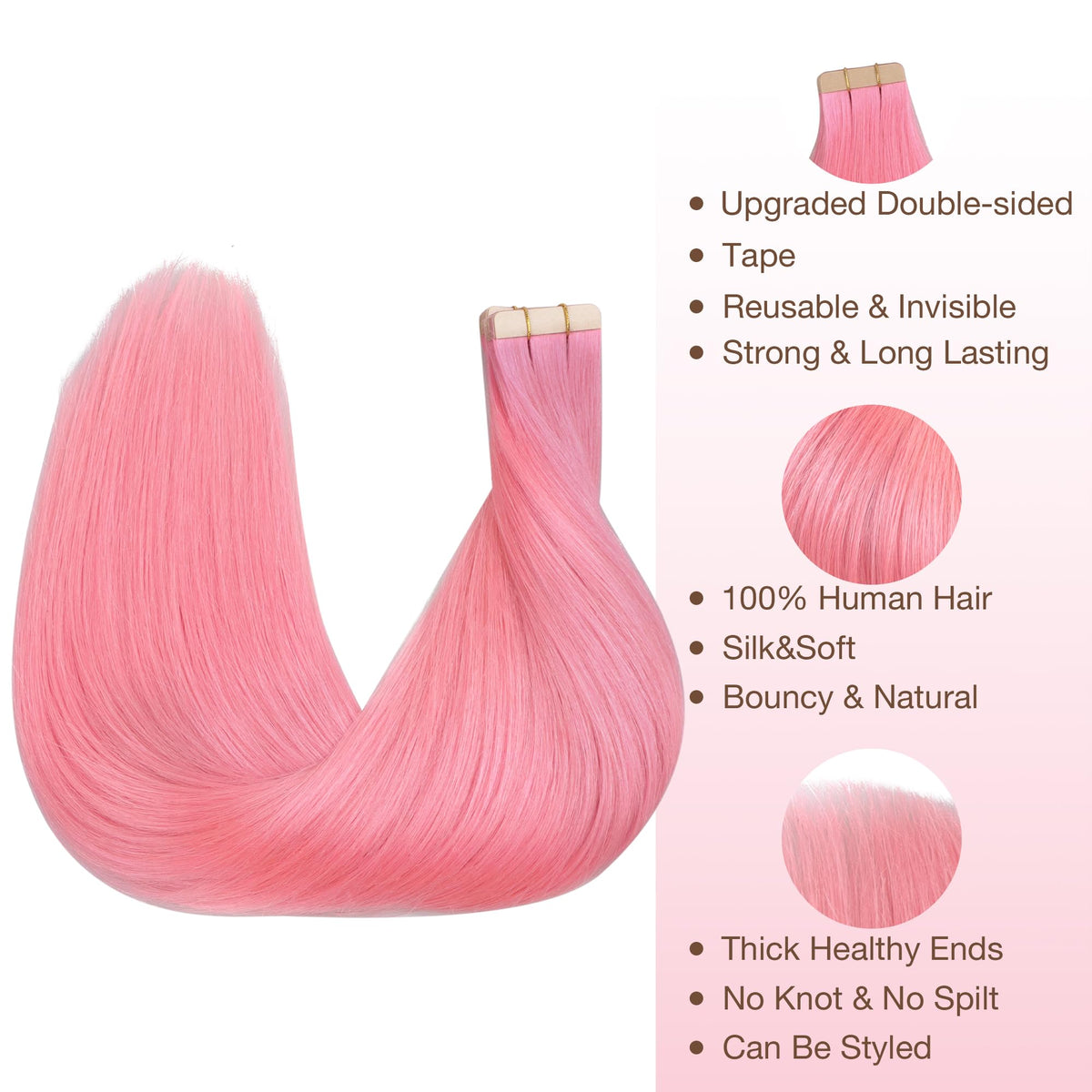 GOO GOO Tape in Hair Extensions Peach Pink packaging