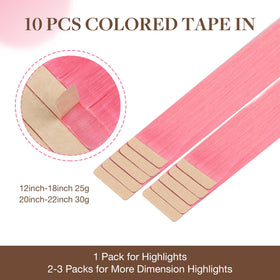 GOO GOO Tape in Hair Extensions Peach Pink styled