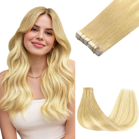 GOO GOO Tape in Hair Extensions Pearl Ash Blonde front view