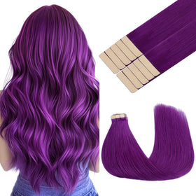 GOO GOO Tape in Hair Extensions Purple 12inch front view