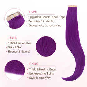 GOO GOO Tape in Hair Extensions Purple 12inch packaging