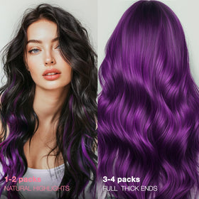 GOO GOO Tape in Hair Extensions Purple 12inch with extra tapes