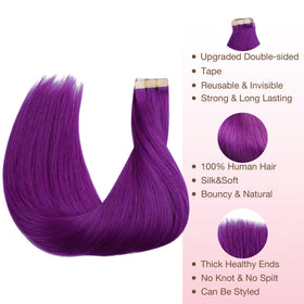 GOO GOO Tape in Hair Extensions Purple 16inch packaging