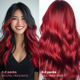 GOO GOO Tape in Hair Extensions Red 10 Inch back view