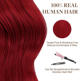 GOO GOO Tape in Hair Extensions Red vibrant colour display