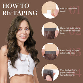 GOO GOO Tape in Hair Extensions showing application process
