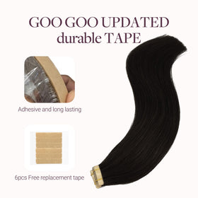 GOO GOO Tape in Hair Extensions showing application process