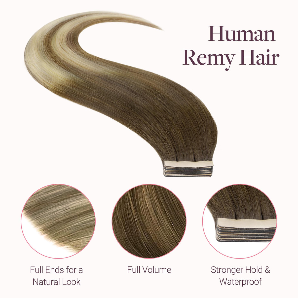 GOO GOO Tape in Hair Extensions showing length
