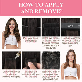 GOO GOO Tape in Hair Extensions showing multiple pieces