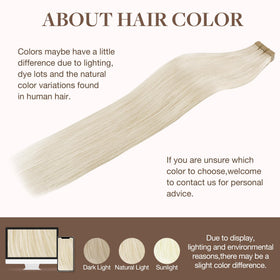 GOO GOO Tape in Hair Extensions showing silky straight texture