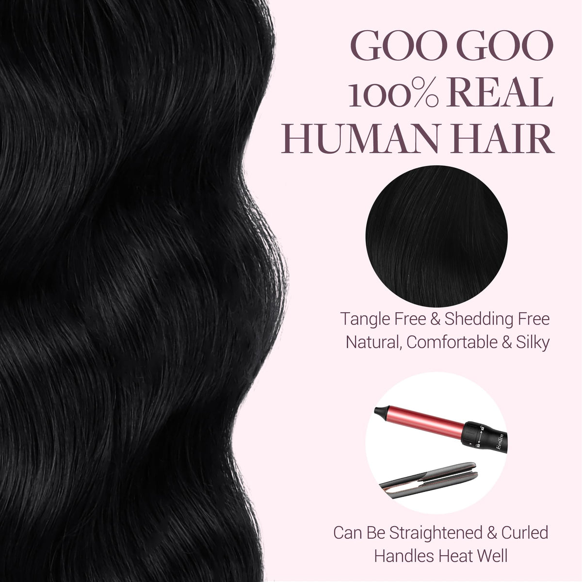 GOO GOO Tape in Hair Extensions showing strong tape