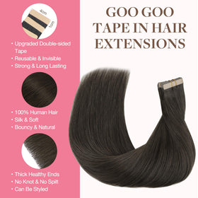 GOO GOO Tape in Hair Extensions showing tape application