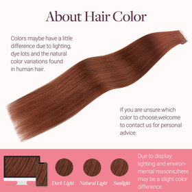 GOO GOO Tape in Hair Extensions showing the silky straight texture