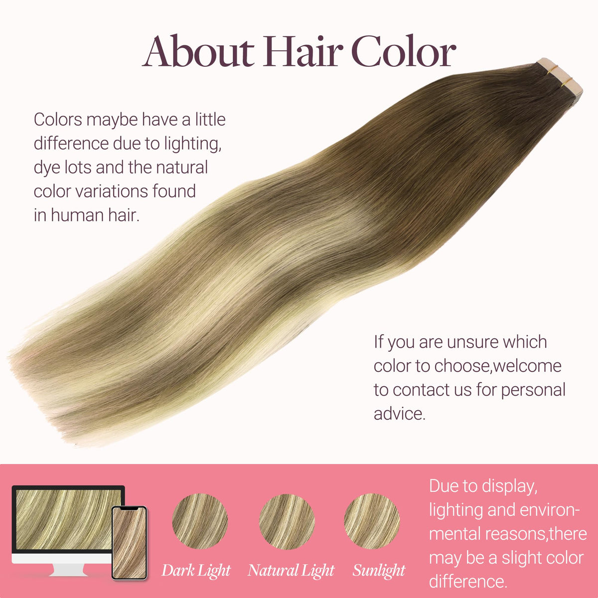 GOO GOO Tape in Hair Extensions showing the texture