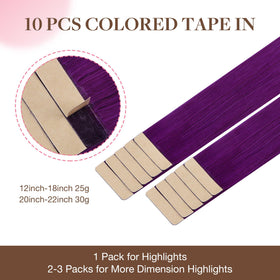 GOO GOO Tape in Hair Extensions showing vibrant colour