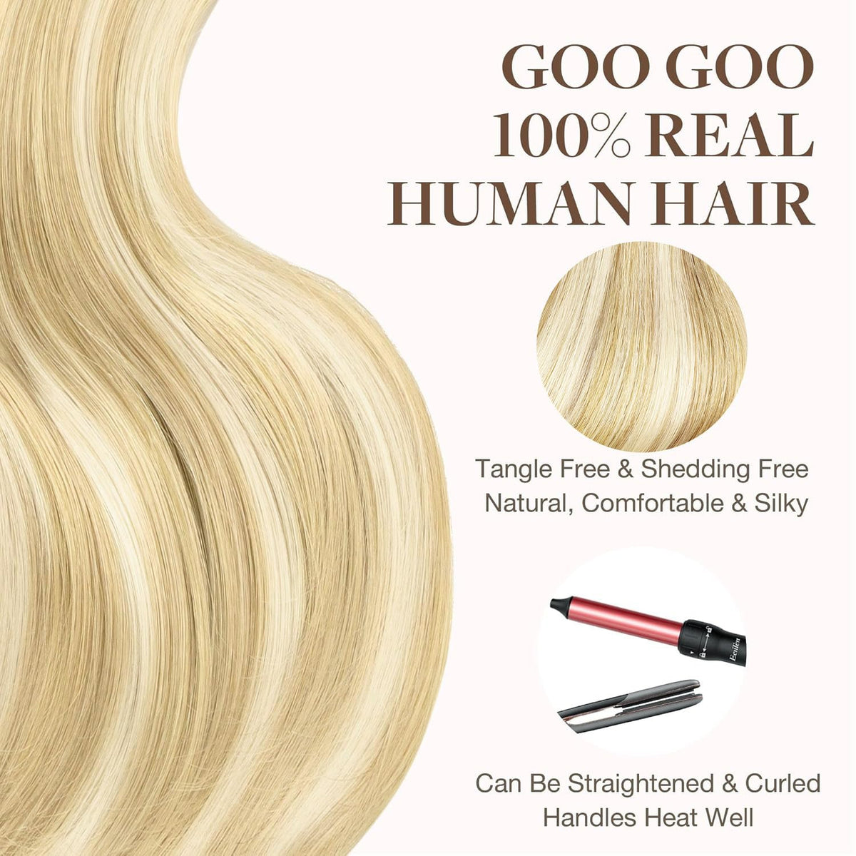 GOO GOO Tape in Hair Extensions texture detail