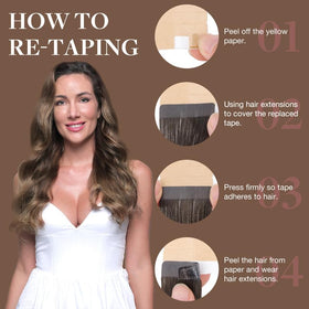GOO GOO Tape in Hair Extensions with heat styling tools