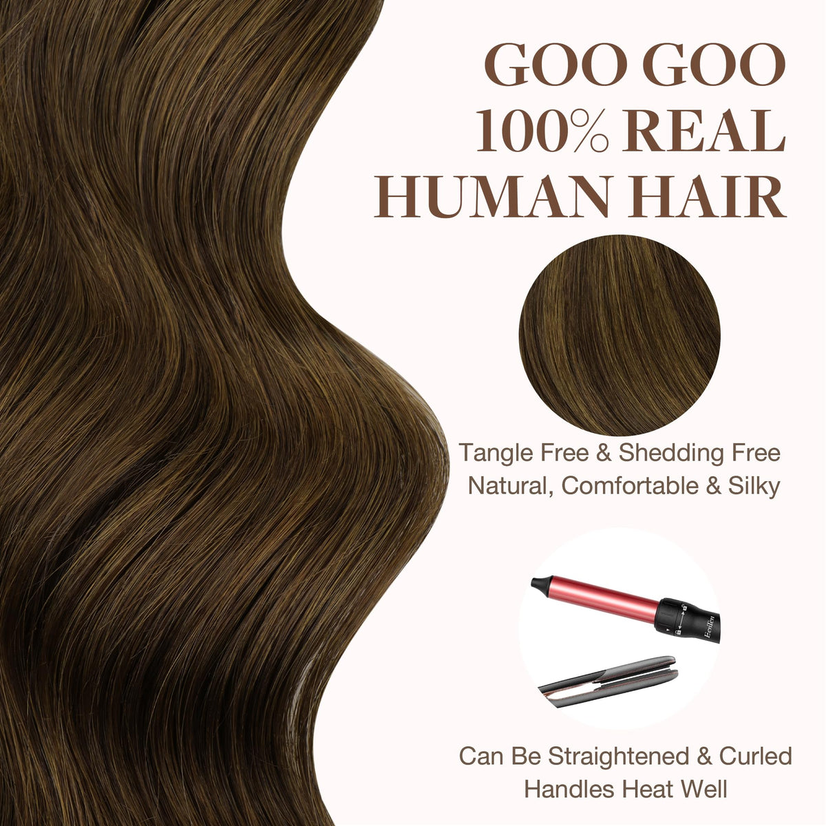 GOO GOO Tape in Hair Extensions with styling tools
