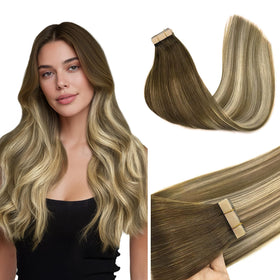 GOO GOO Tape in Human Hair Extensions 22 inch front view