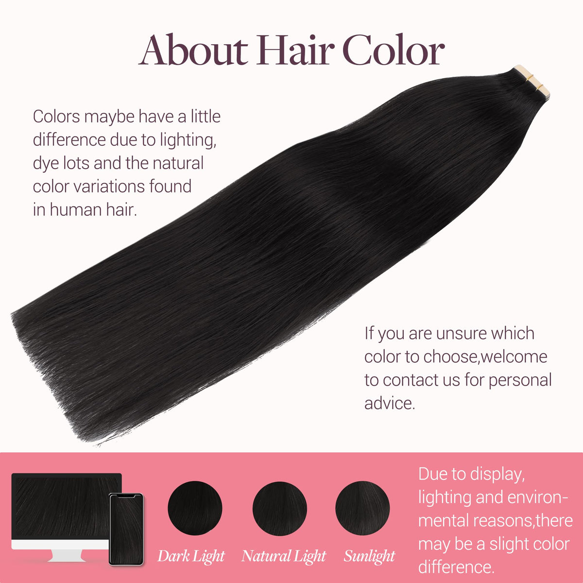 GOO GOO Tape in Human Hair Extensions displayed with styling tools